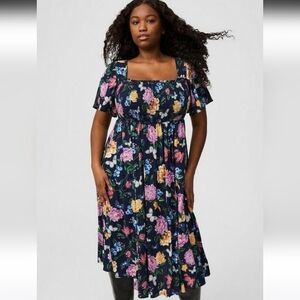Torrid Floral A-Line Midi Dress